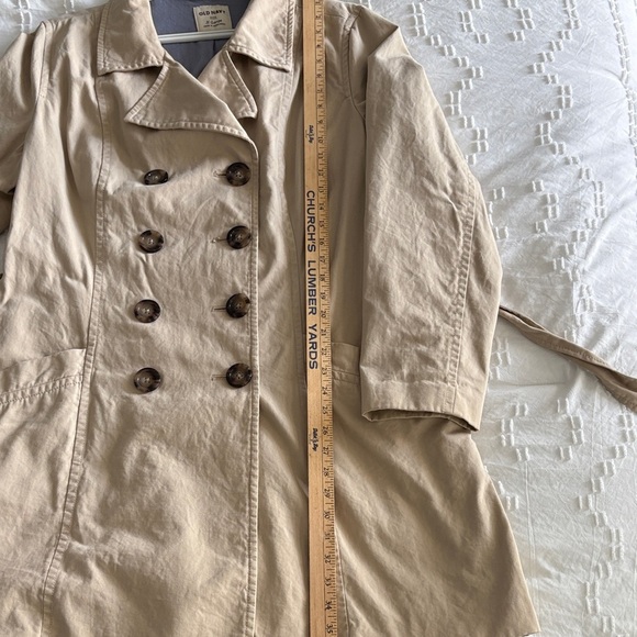 Old Navy Women's Tan Mid-Weight Trench Coat with Belt XL - Picture 13 of 16